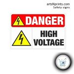 "Danger - High Voltage" printed safety signs